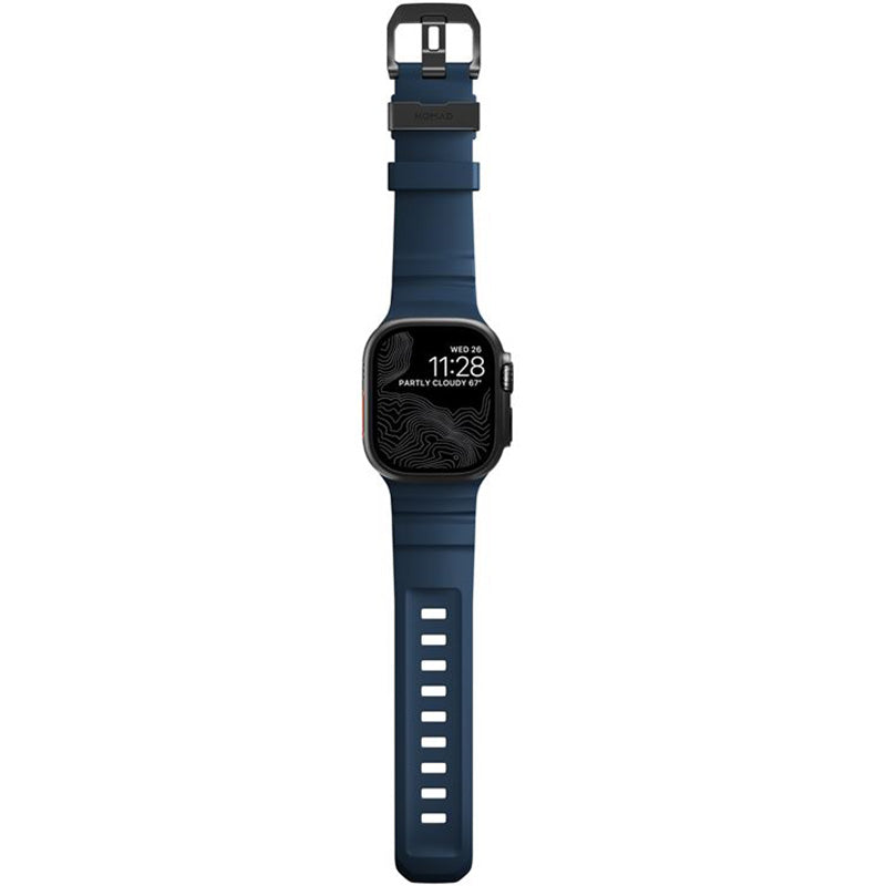 Armband für Apple Watch 49/46/45/44 mm, Nomad Rocky Point Band, Dunkelblau