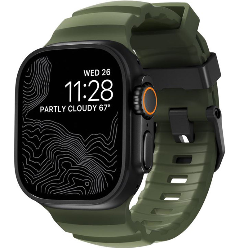 Armband für Apple Watch 49/46/45/44 mm, Nomad Rocky Point Band, Dunkelgrün