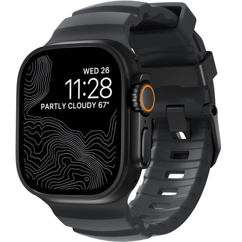 Armband für Apple Watch 49/46/45/44 mm, Nomad Rocky Point Band, Graphit