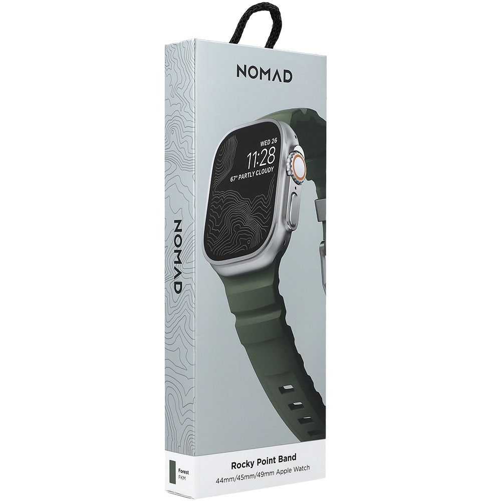 Armband für Apple Watch 49/46/45/44 mm, Nomad Rocky Point Band, Dunkelgrün