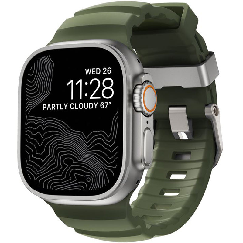 Armband für Apple Watch 49/46/45/44 mm, Nomad Rocky Point Band, Dunkelgrün
