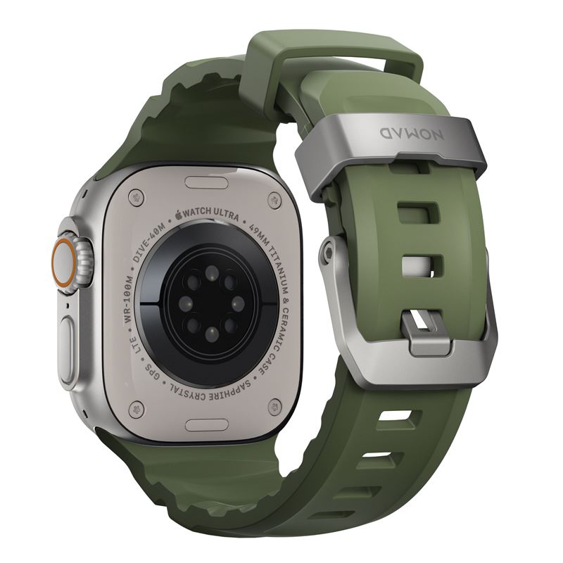 Armband für Apple Watch 49/46/45/44 mm, Nomad Rocky Point Band, Dunkelgrün