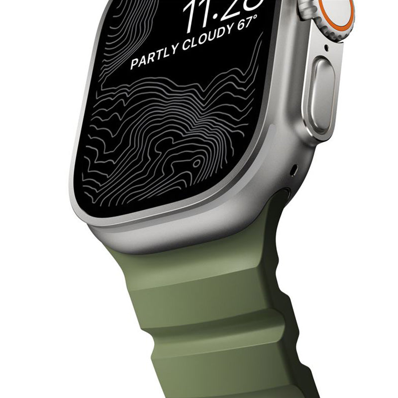 Armband für Apple Watch 49/46/45/44 mm, Nomad Rocky Point Band, Dunkelgrün