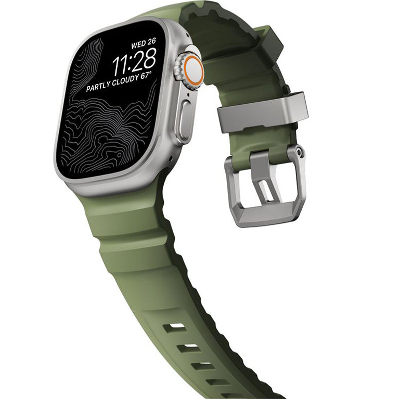 Armband für Apple Watch 49/46/45/44 mm, Nomad Rocky Point Band, Dunkelgrün
