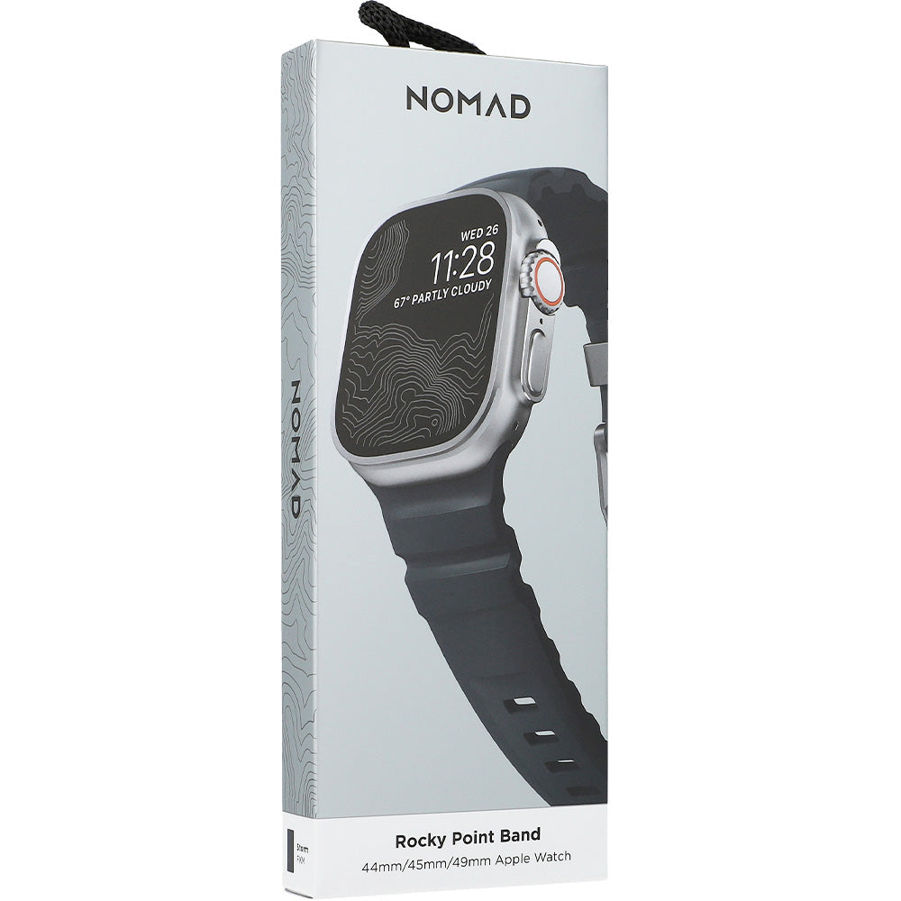 Armband für Apple Watch 49/46/45/44 mm, Nomad Rocky Point Band, Schwarz
