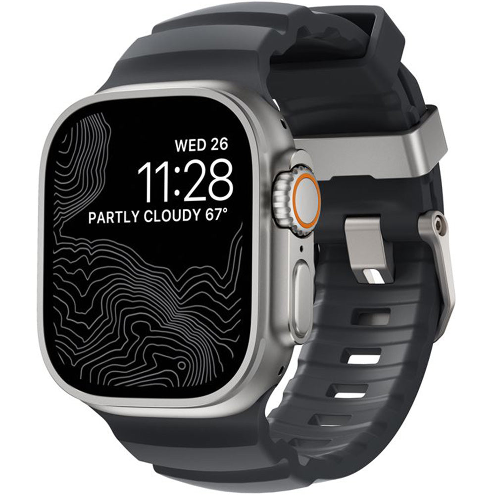 Armband für Apple Watch 49/46/45/44 mm, Nomad Rocky Point Band, Schwarz