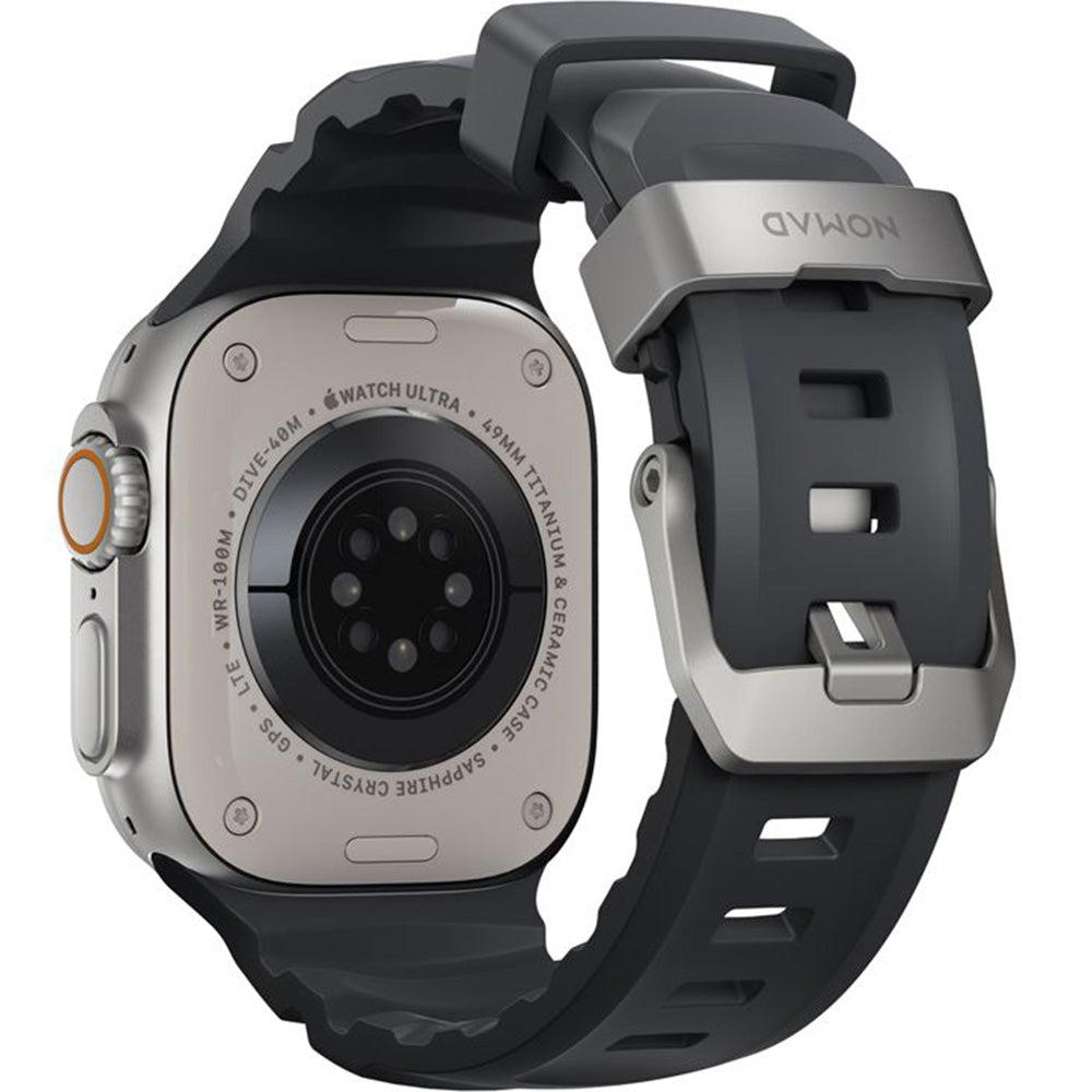 Armband für Apple Watch 49/46/45/44 mm, Nomad Rocky Point Band, Schwarz