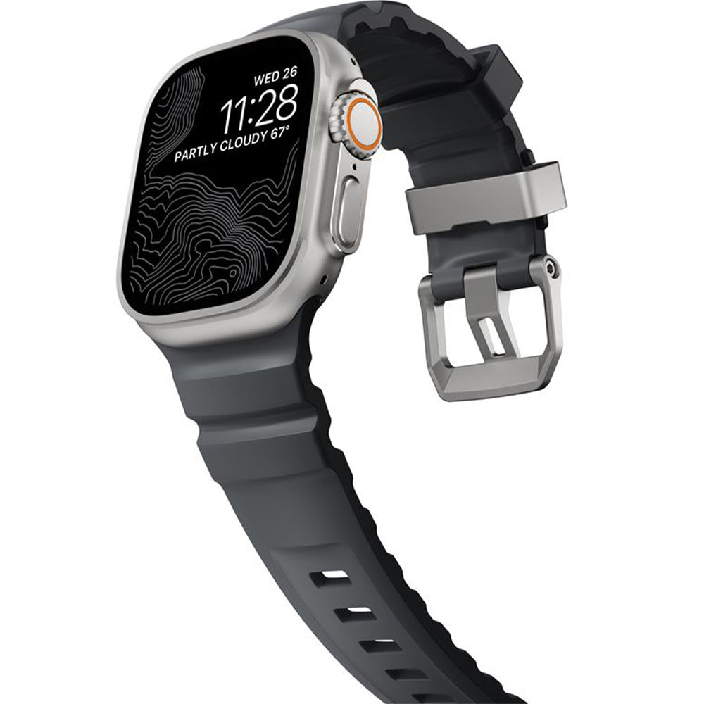 Armband für Apple Watch 49/46/45/44 mm, Nomad Rocky Point Band, Schwarz