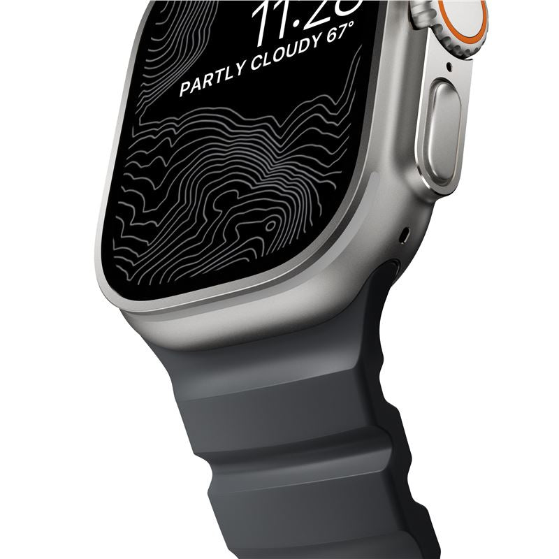 Armband für Apple Watch 49/46/45/44 mm, Nomad Rocky Point Band, Schwarz