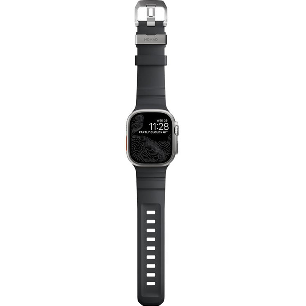 Armband für Apple Watch 49/46/45/44 mm, Nomad Rocky Point Band, Schwarz