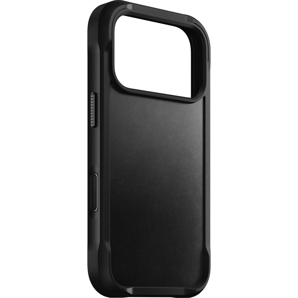 Handyhülle aus Naturleder für iPhone 17 Pro, Nomad Rugged Leather für MagSafe, Schwarz