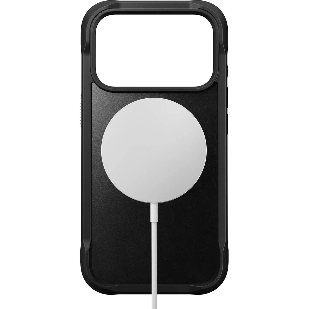 Handyhülle aus Naturleder für iPhone 17 Pro, Nomad Rugged Leather für MagSafe, Schwarz