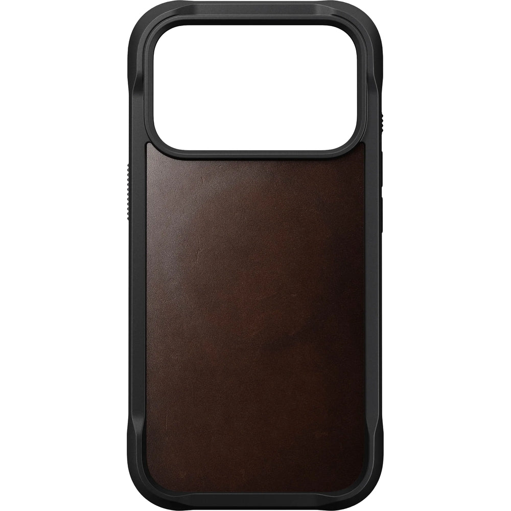 Handyhülle aus Naturleder für iPhone 17 Pro, Nomad Rugged Leather für MagSafe, Rustikal Braun