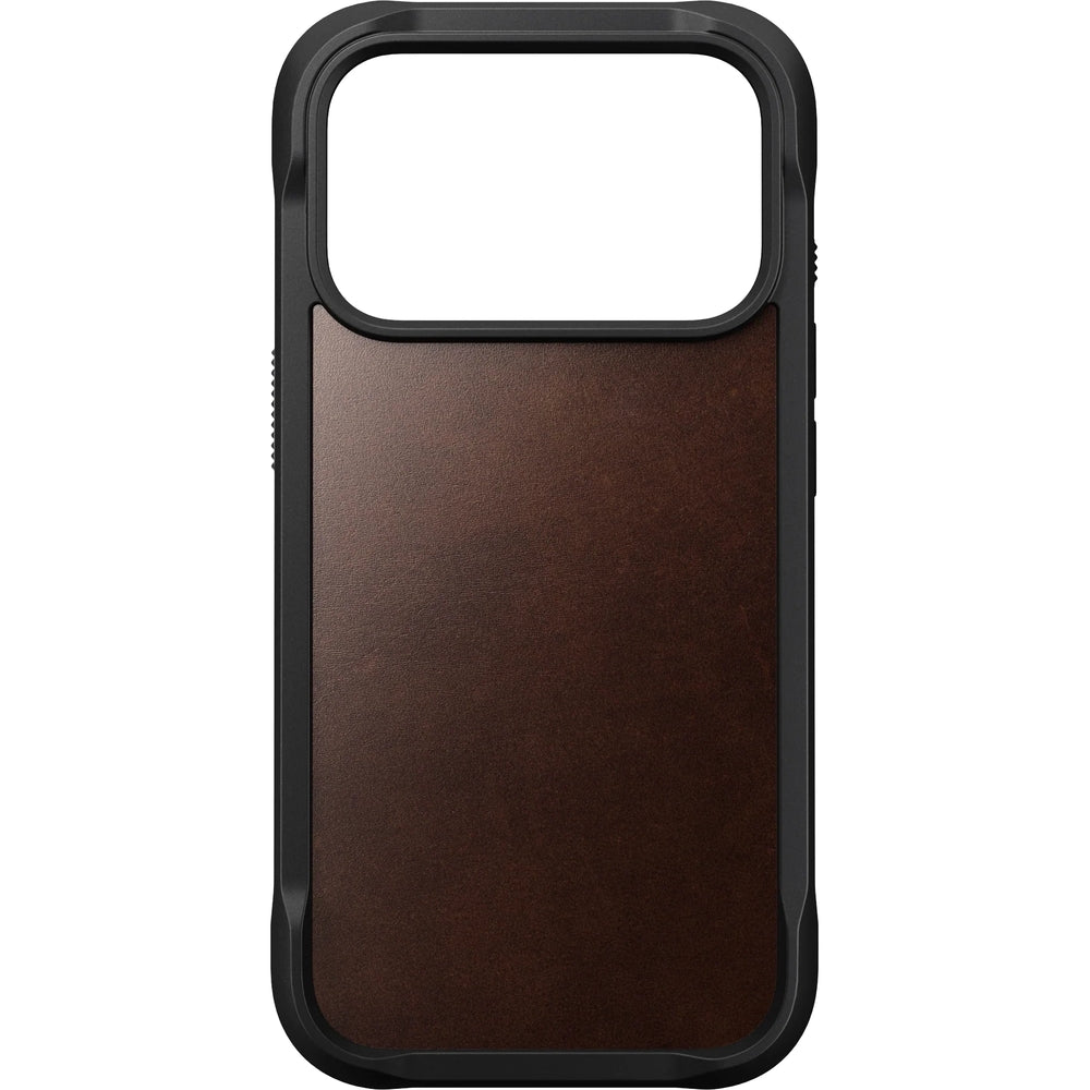Handyhülle aus Naturleder für iPhone 17 Pro, Nomad Rugged Leather für MagSafe, Rustikal Braun