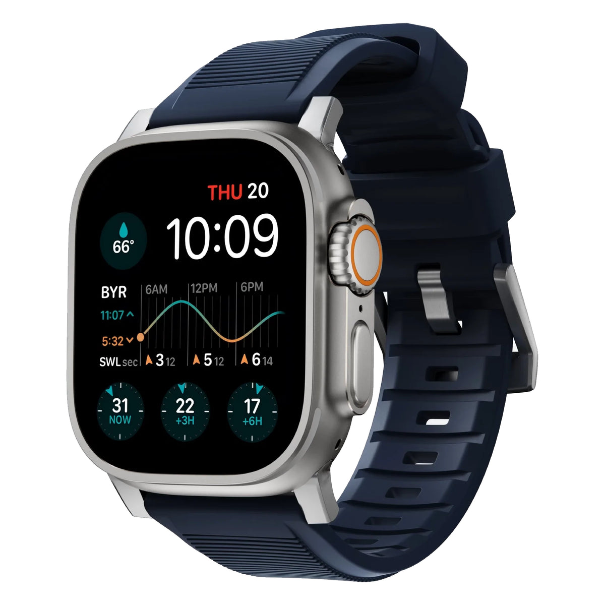 Armband Nomad Rugged Strap für Apple Watch 49/46/45/44 mm, dunkelblau