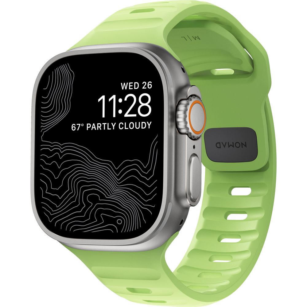 Armband für Apple Watch 49/46/45/44 mm, Nomad Sport Strap, fluoreszierendes Grün