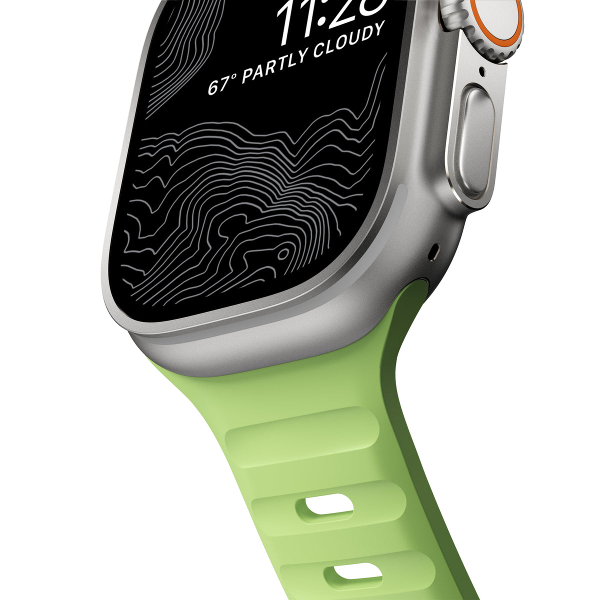 Armband für Apple Watch 49/46/45/44 mm, Nomad Sport Strap, fluoreszierendes Grün