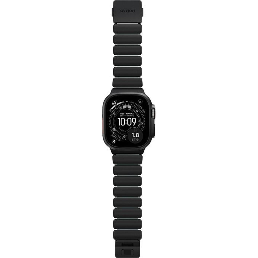 Armband für Apple Watch 49/46/45/44 mm, Nomad Stratos Band, Schwarz-blau Titan
