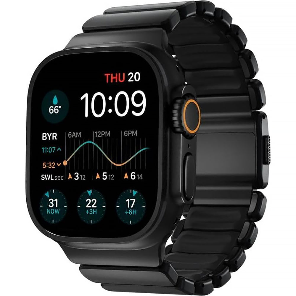 Armband für Apple Watch 49/46/45/44 mm, Nomad Stratos Band, Schwarzer Titan