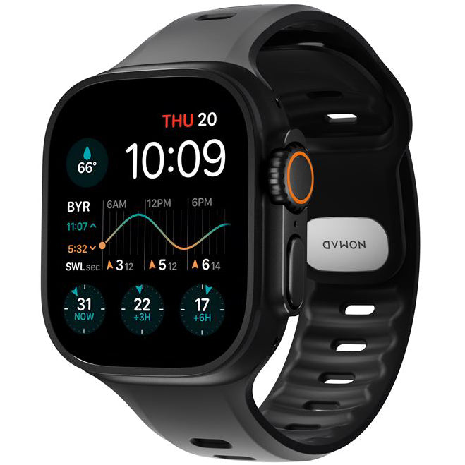 Uhrenarmband für Apple Watch 49 / 46 / 45 / 44 mm, Nomad Tempo Band, Schwarz