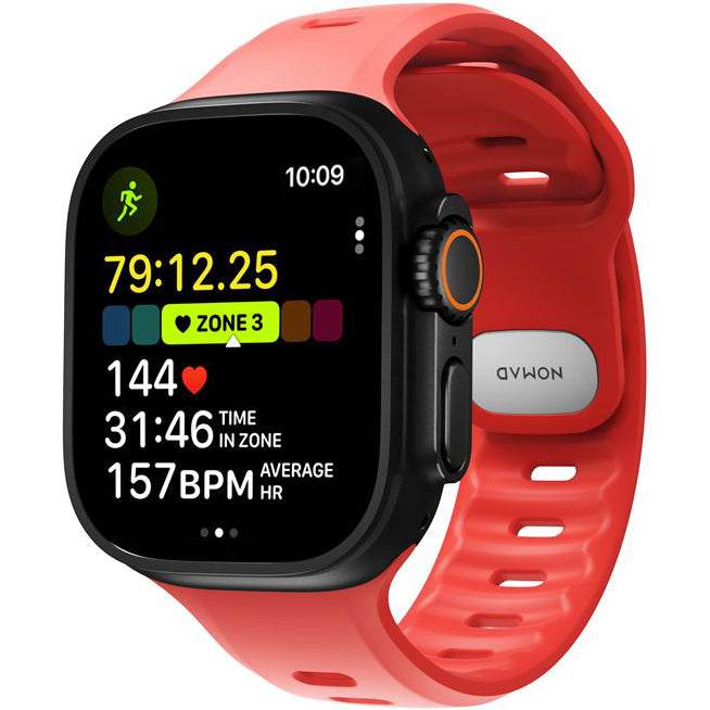 Uhrenarmband für Apple Watch 49 / 46 / 45 / 44 mm, Nomad Tempo Band, Rot