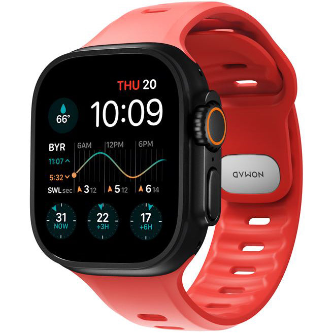 Uhrenarmband für Apple Watch 49 / 46 / 45 / 44 mm, Nomad Tempo Band, Rot