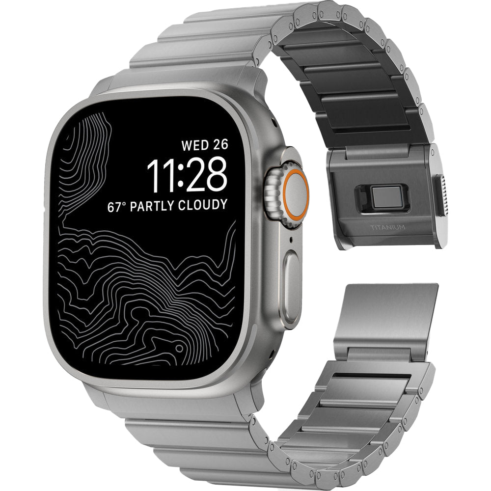 Armband für Apple Watch 49/46/45/44 mm, Nomad Titanium Band, Titan