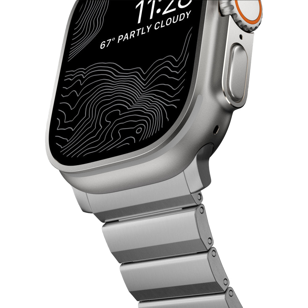 Armband für Apple Watch 49/46/45/44 mm, Nomad Titanium Band, Titan