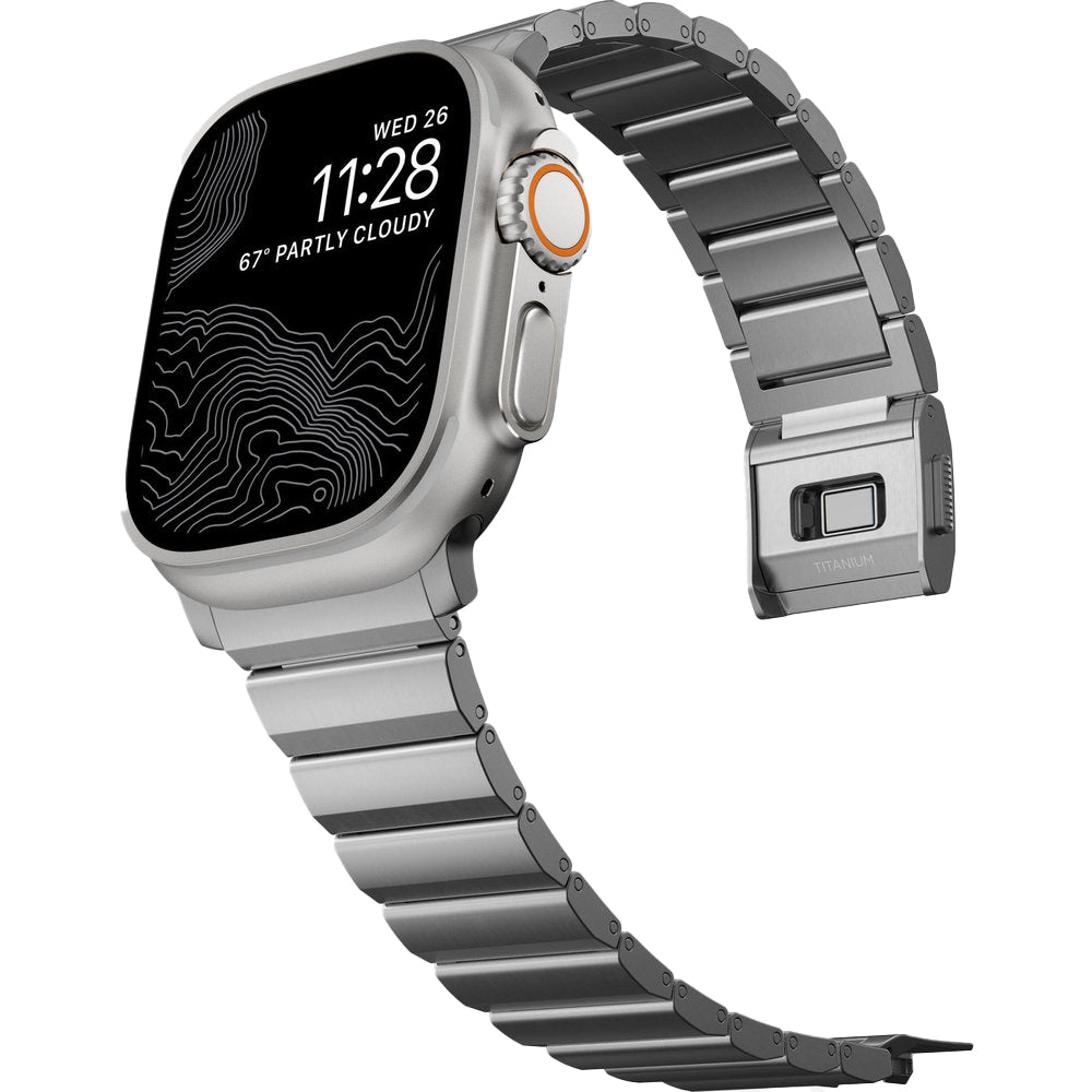 Armband für Apple Watch 49/46/45/44 mm, Nomad Titanium Band, Titan