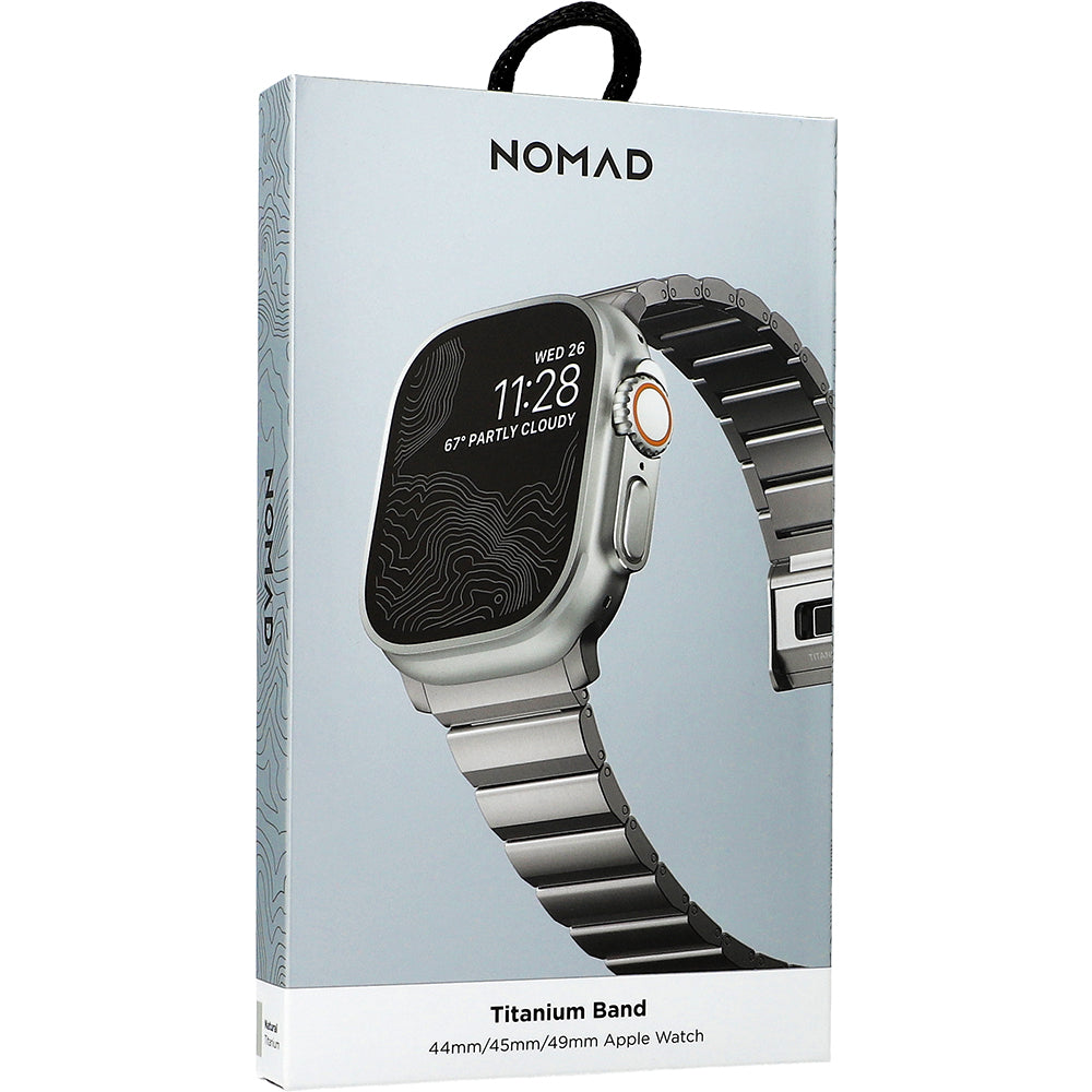 Armband für Apple Watch 49/46/45/44 mm, Nomad Titanium Band, Silbern