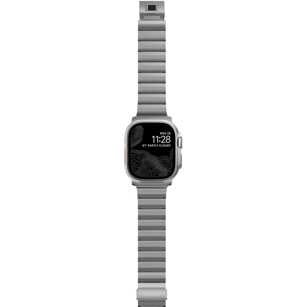 Armband für Apple Watch 49/46/45/44 mm, Nomad Titanium Band, Silbern