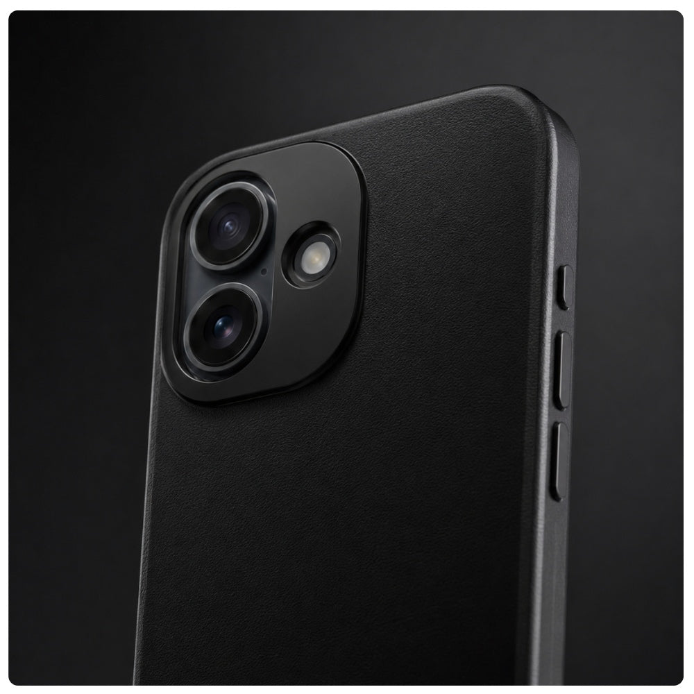 Handyhülle YAXO Leather Gear Slim Case MagSafe für iPhone 17, schwarz (8/14)