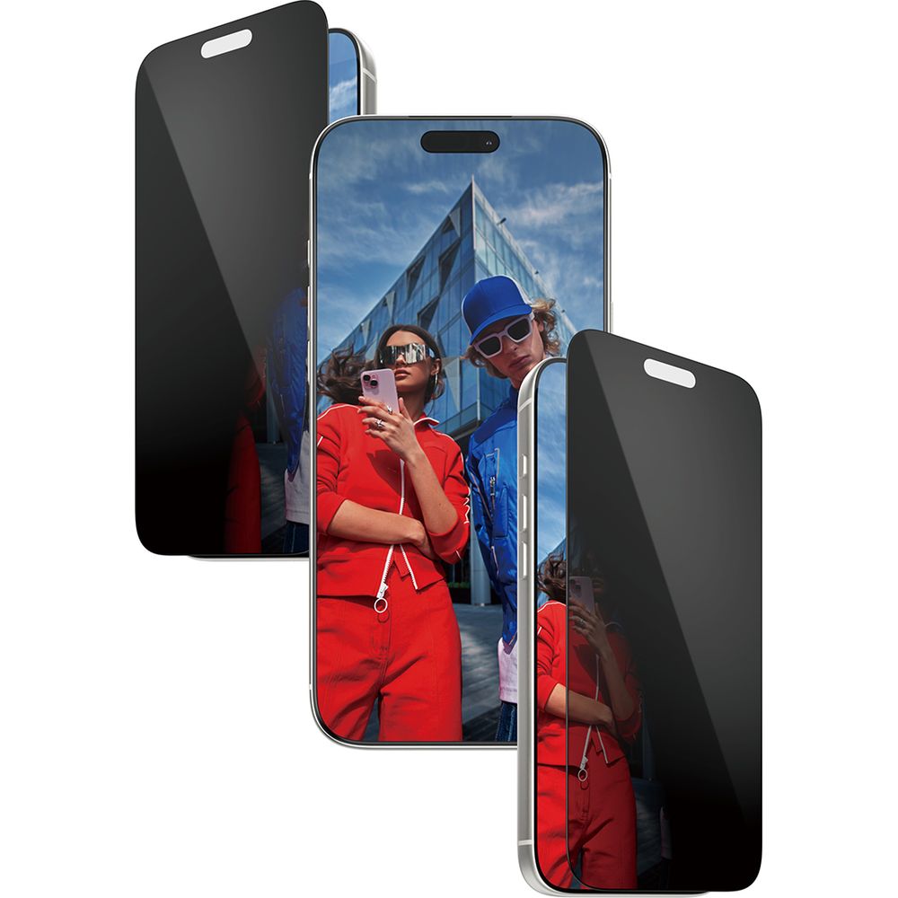 Sichtschutzglas mit Applikator für iPhone 17 Pro, PanzerGlass 2-way Ultra-Wide Fit Privacy Plus EasyAligner