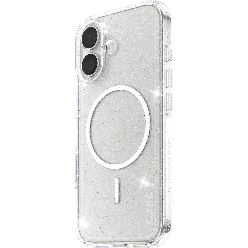 Handyhülle für iPhone 17, CARE by PanzerGlass Flagship Star Lit Case mit MagSafe, Transparent mit Glitzer