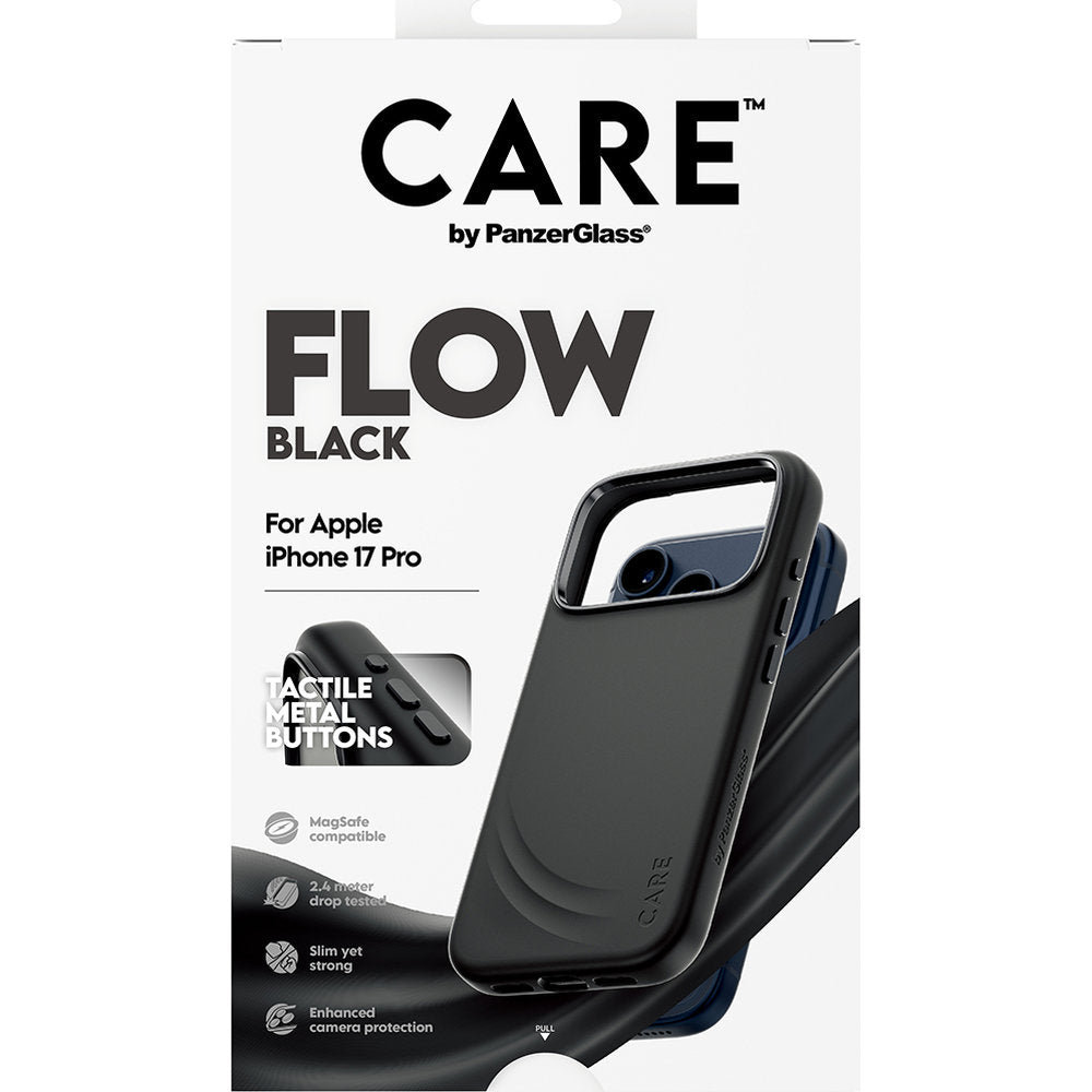 Handyhülle für iPhone 17 Pro, CARE by PanzerGlass Fashion Case Flow, Schwarz