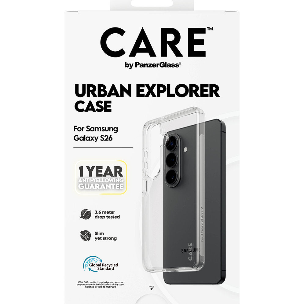 Handyhülle für Galaxy S26, CARE by PanzerGlass Urban Explorer Case, Transparent