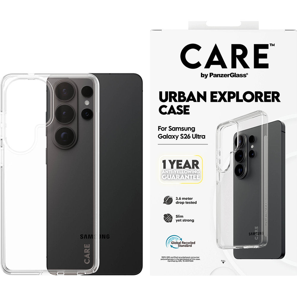 Handyhülle für Galaxy S26 Ultra, CARE by PanzerGlass Urban Explorer Case, Transparent