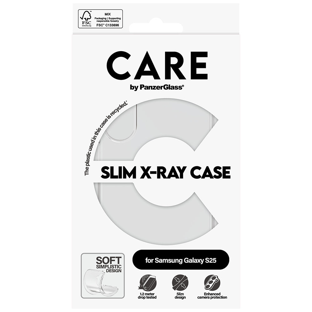 Handyhülle für Galaxy S25, CARE by PanzerGlass Fashion X-Ray, Transparent