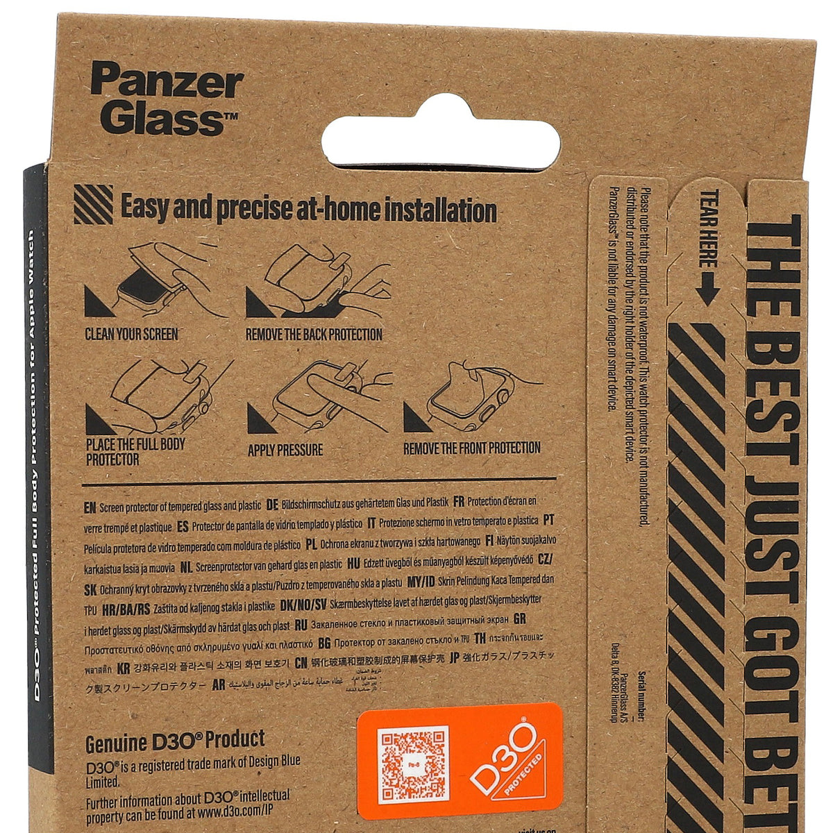 Hülle mit integriertem gehärtetem Glas PanzerGlass Full Body Protection für Apple Watch Ultra 4/3/2/1 49 mm, Transparent