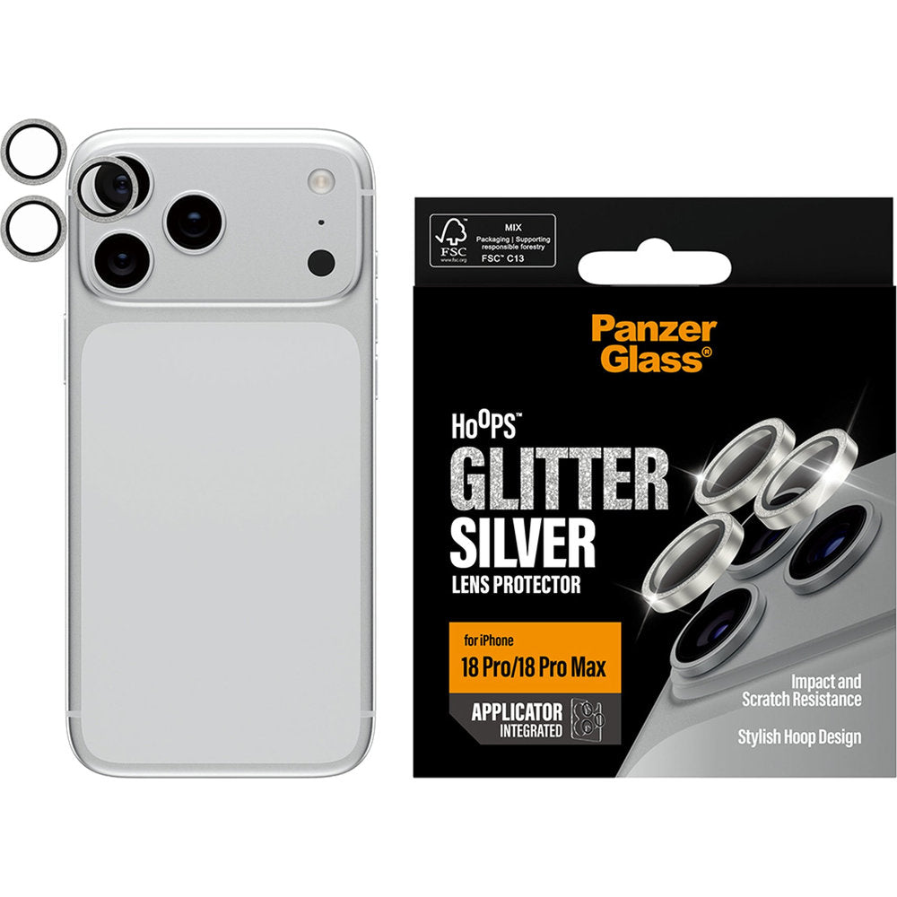 Gehärtetes Glas mit Applikator für iPhone 18 Pro Max / 18 Pro, PanzerGlass Hoops Camera, Silver (2/6)