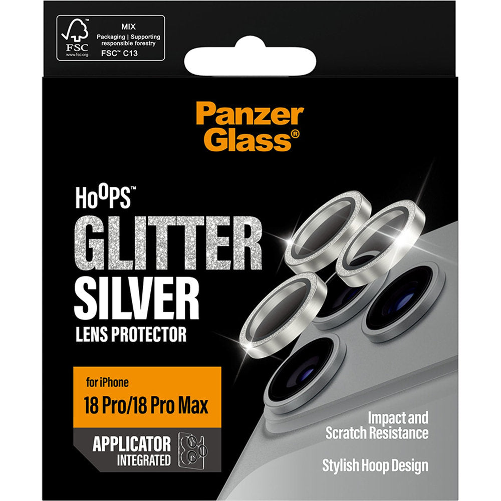 Gehärtetes Glas mit Applikator für iPhone 18 Pro Max / 18 Pro, PanzerGlass Hoops Camera, Silver (3/6)