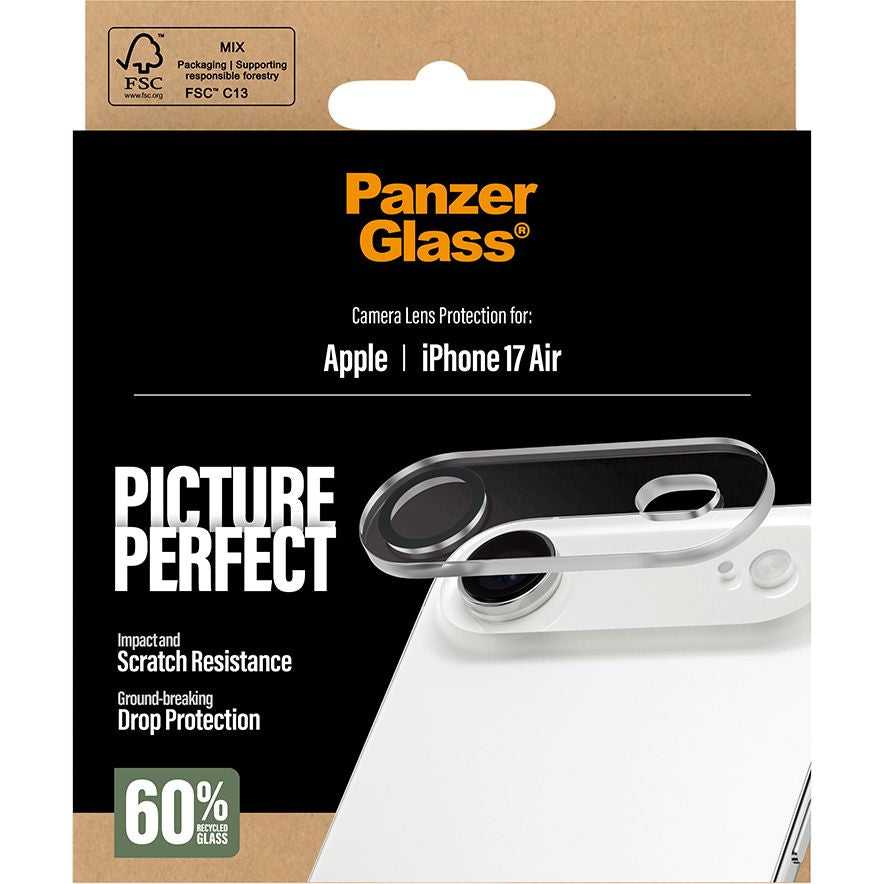 Gehärtetes Glas für iPhone Air, PanzerGlass PicturePerfect Camera Lens Protector, Transparent und Schwarz