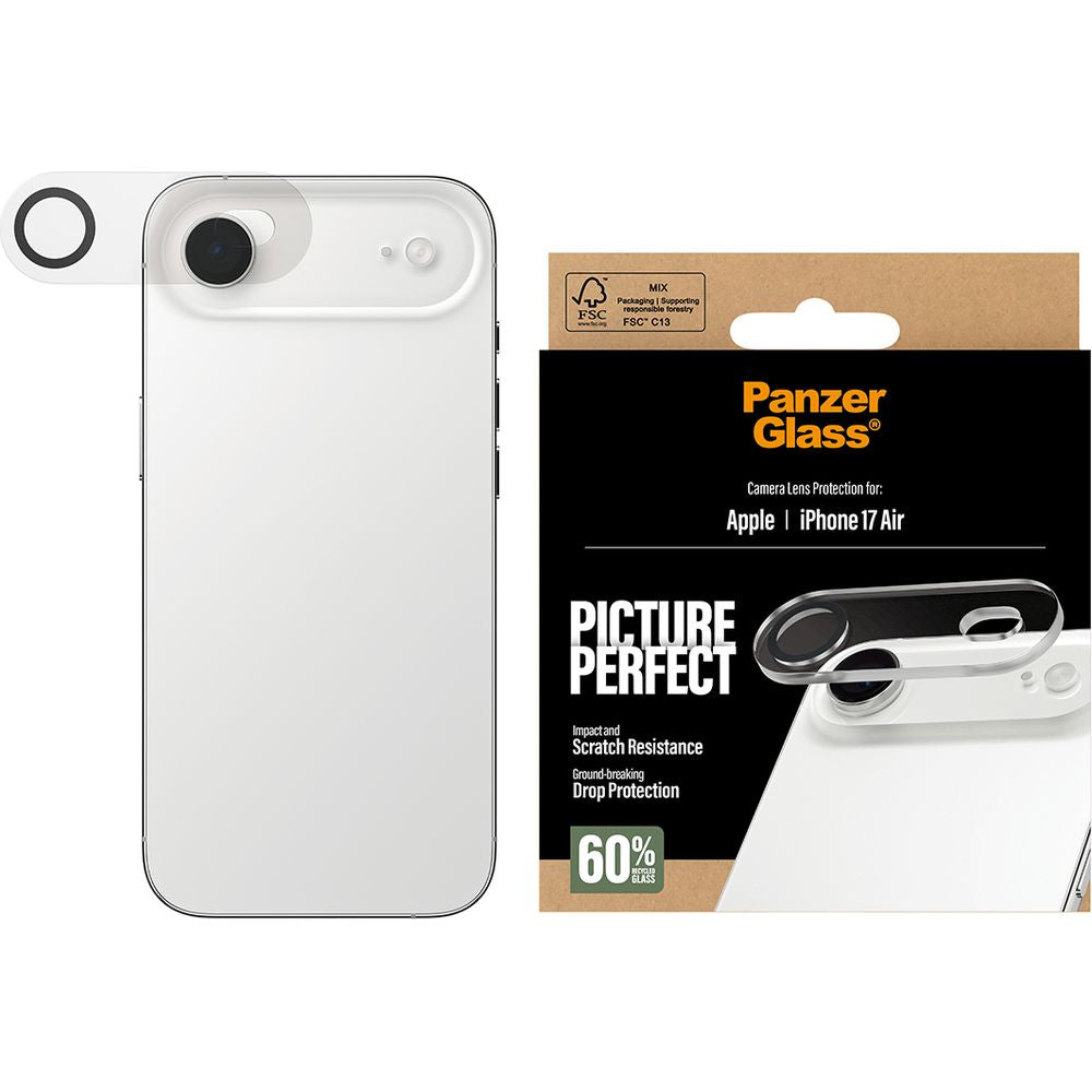Gehärtetes Glas für iPhone Air, PanzerGlass PicturePerfect Camera Lens Protector, Transparent und Schwarz