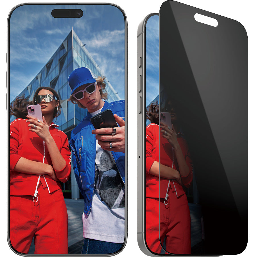 Gehärtetes Glas für das gesamte Display für iPhone 16 Pro Max, PanzerGlass Ultra-Wide Fit Privacy + EasyAligner, Getönte mit schwarzer Rahmen