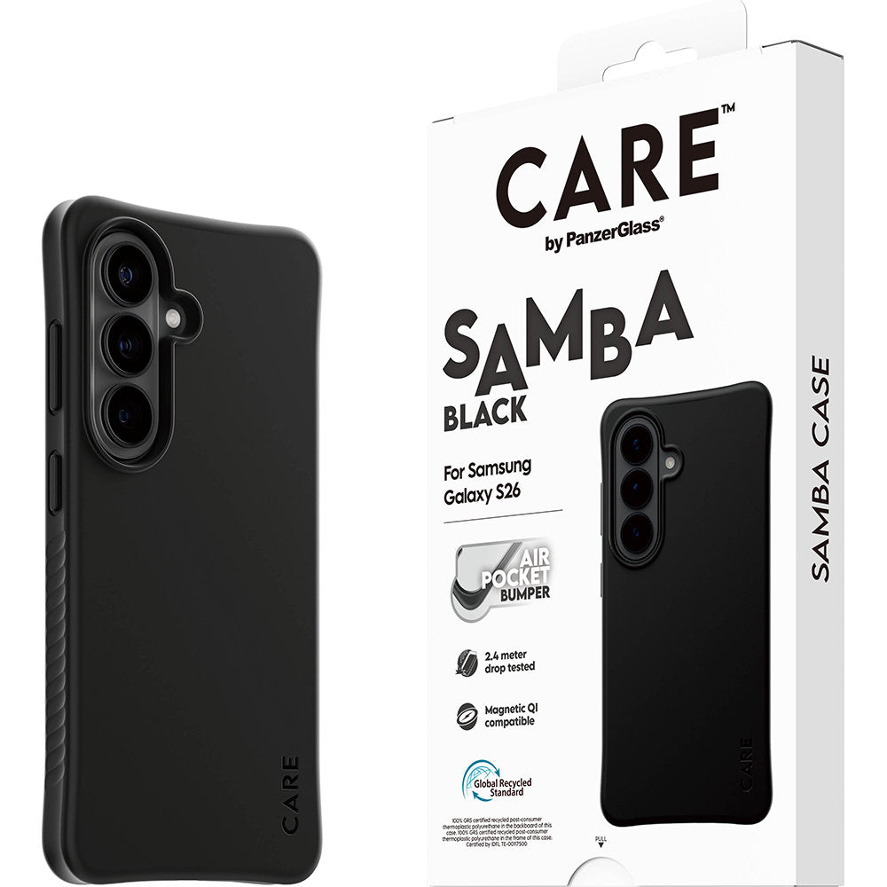 Handyhülle für Galaxy S26, CARE by PanzerGlass Samba Case mit MagSafe, Schwarz