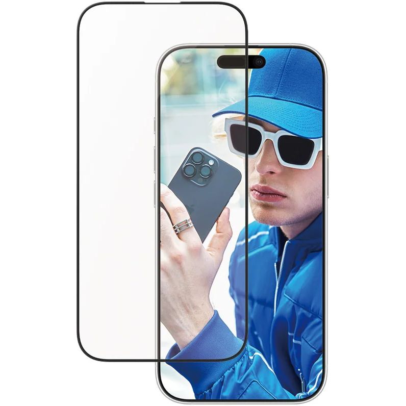 Gehärtetes Glas für iPhone 16 Pro, PanzerGlass Aluminum Frame Ultra-Wide Fit + EasyAligner, Schwarzer Rahmen