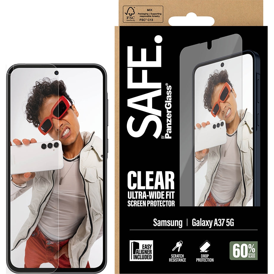 Gehärtetes Glas für Galaxy A37 5G, SAFE by PanzerGlass Ultra-Wide Fit