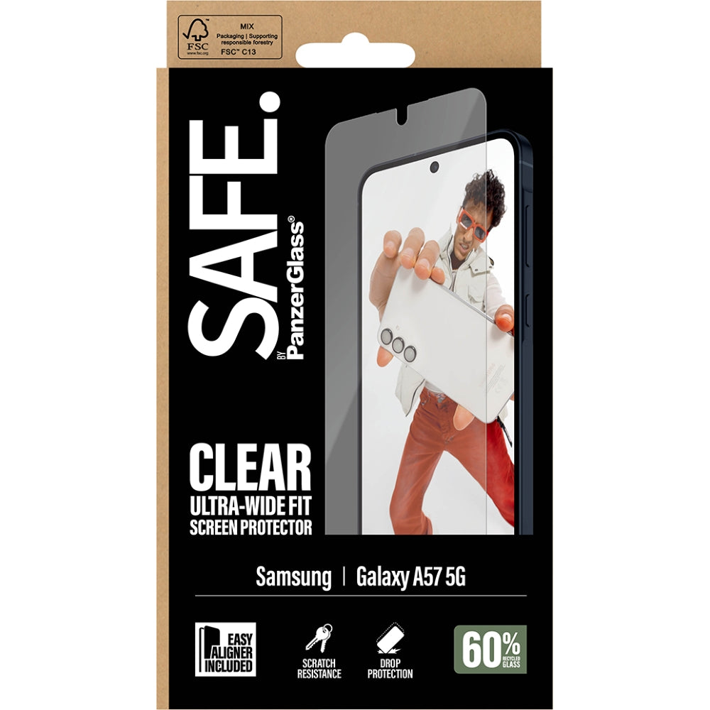 Gehärtetes Glas für Galaxy A57 5G, SAFE by PanzerGlass Ultra-Wide Fit