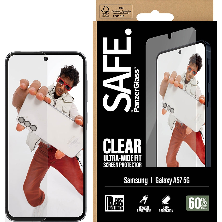 Gehärtetes Glas für Galaxy A57 5G, SAFE by PanzerGlass Ultra-Wide Fit