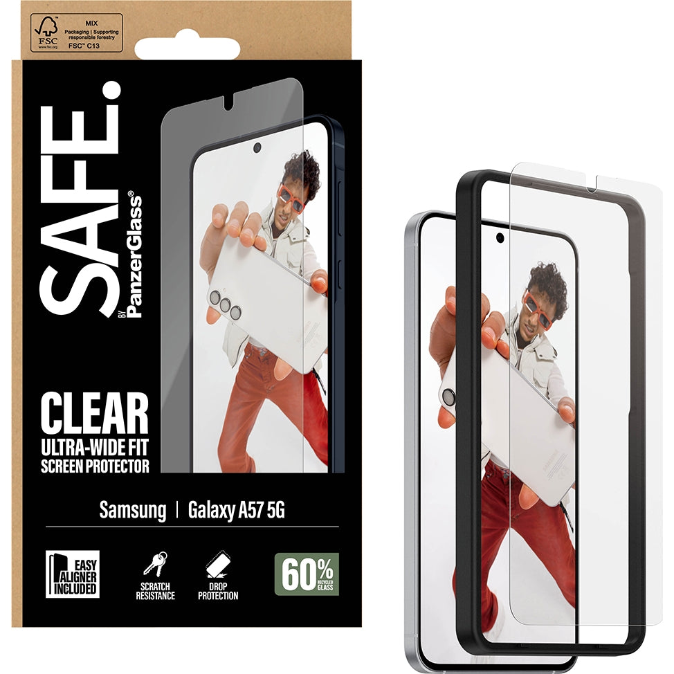 Gehärtetes Glas für Galaxy A57 5G, SAFE by PanzerGlass Ultra-Wide Fit